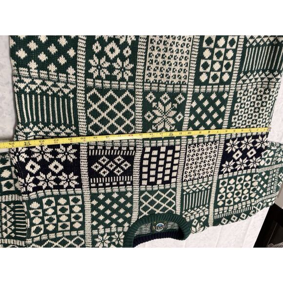 Vintage JanTzen Men’s Sweater Holiday Green And White Holiday Theme Size XL - Picture 6 of 9